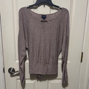 Daytrip mauve shimmer Long Sleeve Knit Top